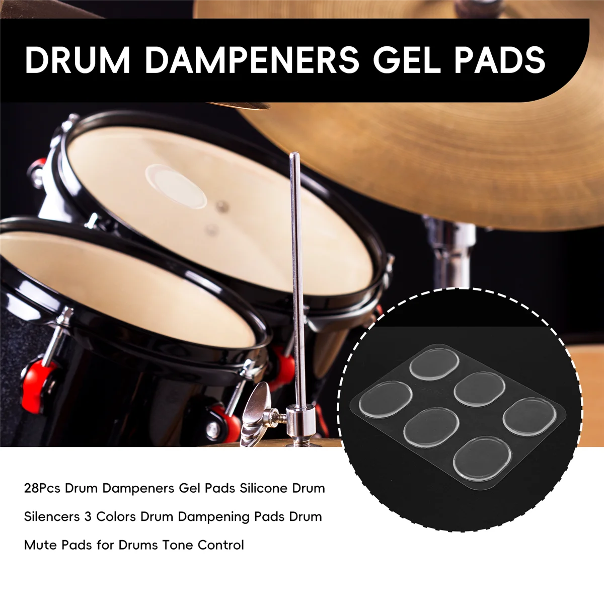 28 Stuks Drum Dempers Gel Pads Siliconen Drum Dempers 3 Kleuren Drum Demping Pads Drum Mute Pads voor Drums Toonregeling