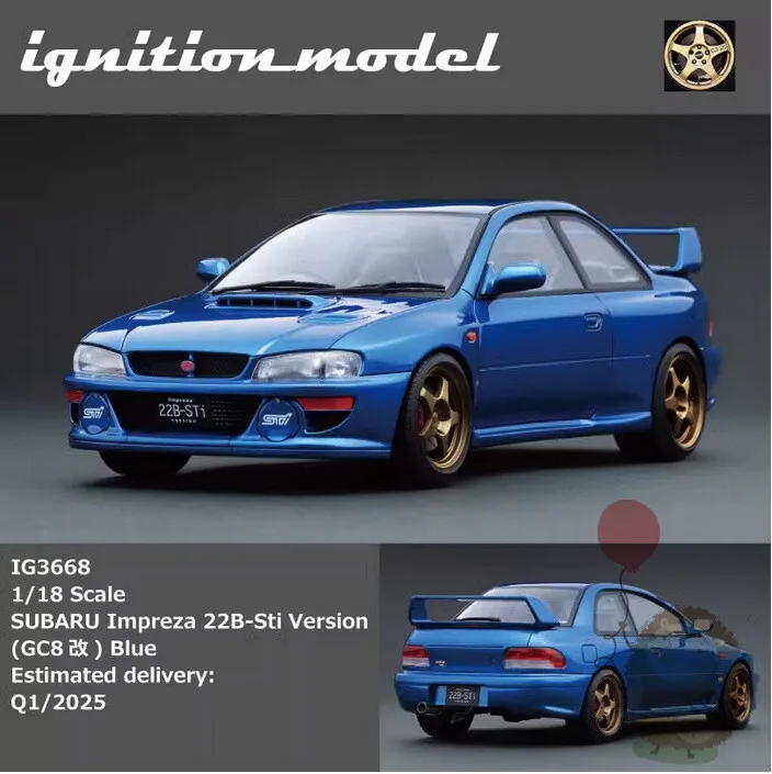 

Модель автомобиля IG 1/18 Impreza 22B Sti Version GC8 из смолы, литая под давлением, подарок на день рождения для мальчиков