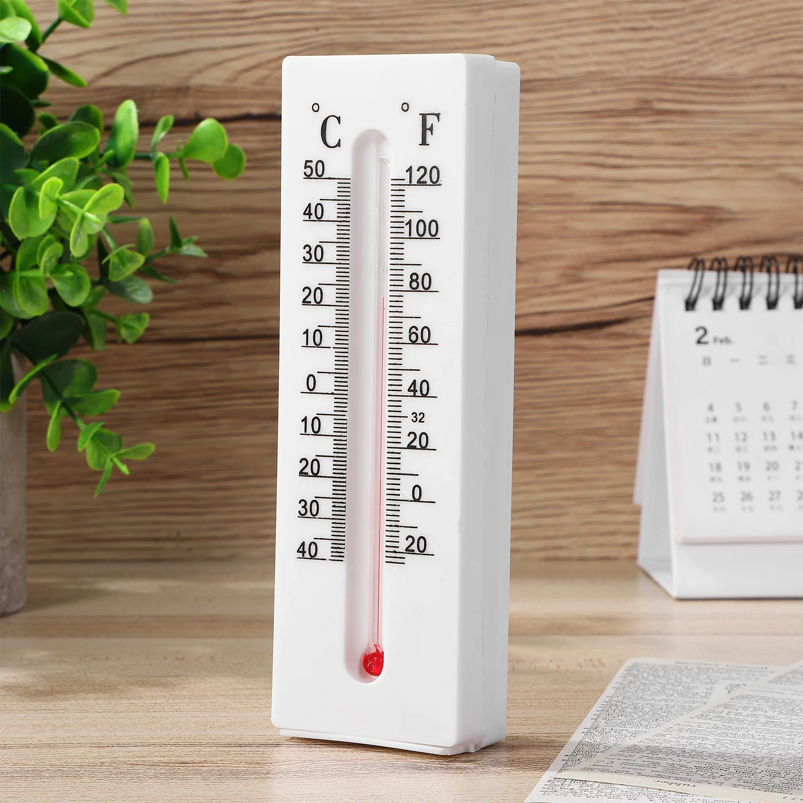 Wall Thermometer with Key Hider Secret Compartment Indoor Outdoor Vertical Dual Scale Temperature Reading Home Security Storage