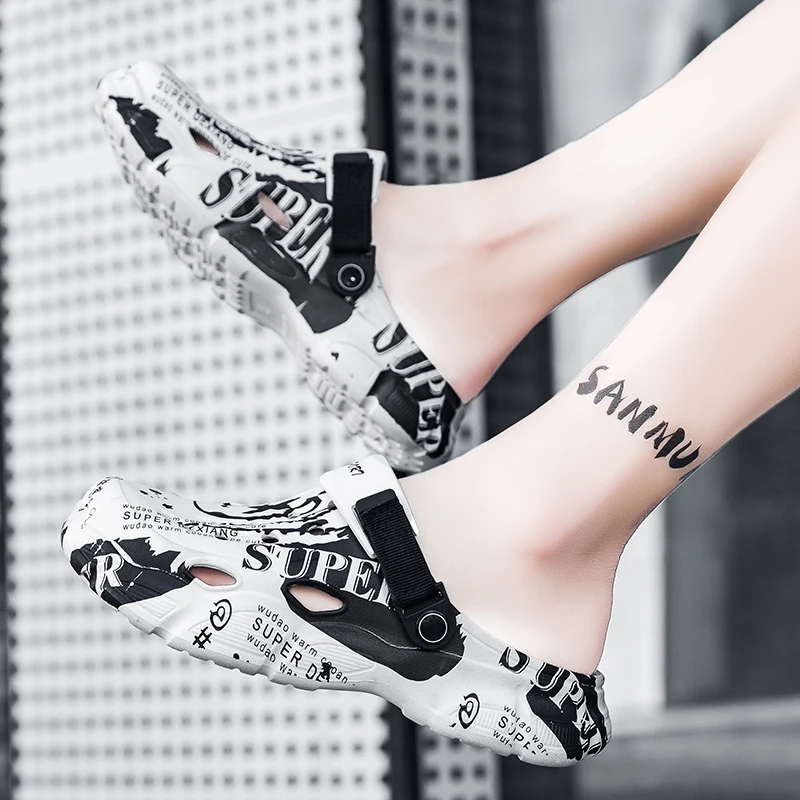 Men's Sandals, Summer Non-Slip Thick-Soled Clogs, Lightweight Slip-On Beach Slippers