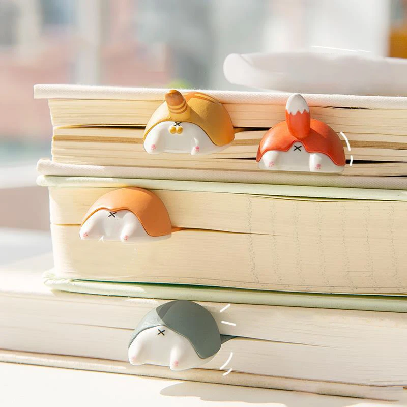 Animais criativos Butt Bookmarks, Kawaii Notebook Planner, Titular da página, Divisórias de papelaria, Leitura Acessórios, Material de escritório