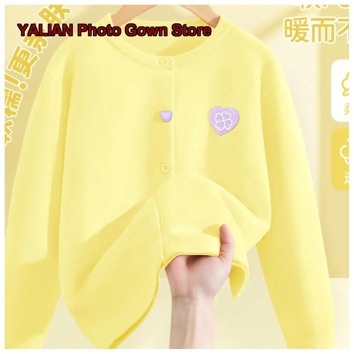 Girls Knit Cardigan Green Spring 2026 Spring Jacket Kids Spring Outwear