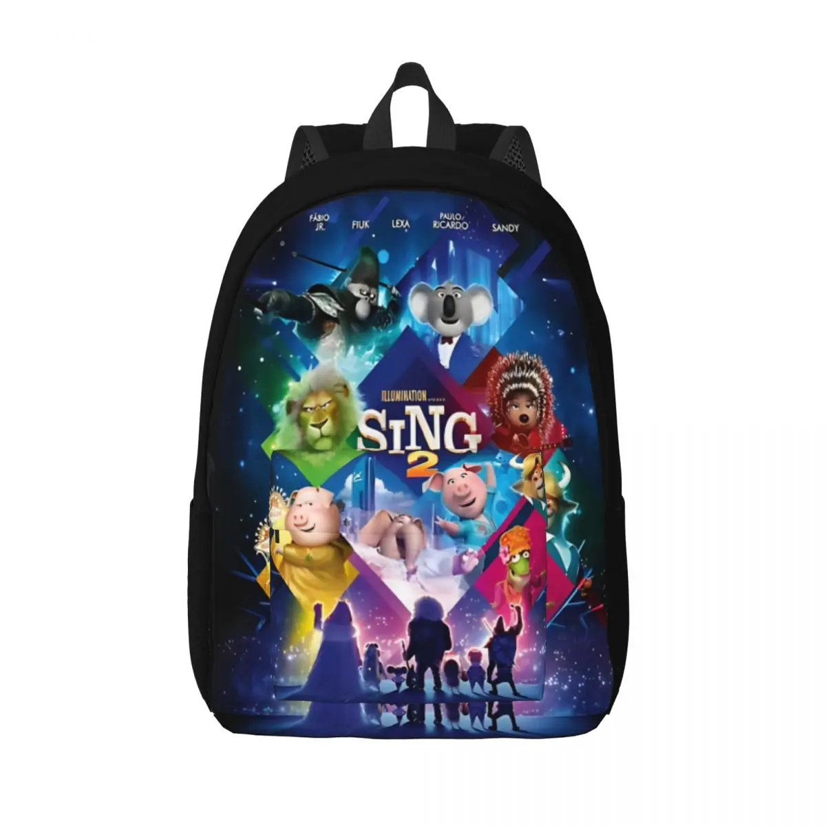 Movie Sing 2 for Men Women Student School Bookbag Animation Cute Rocstar Song Daypack Middle High College Hiking