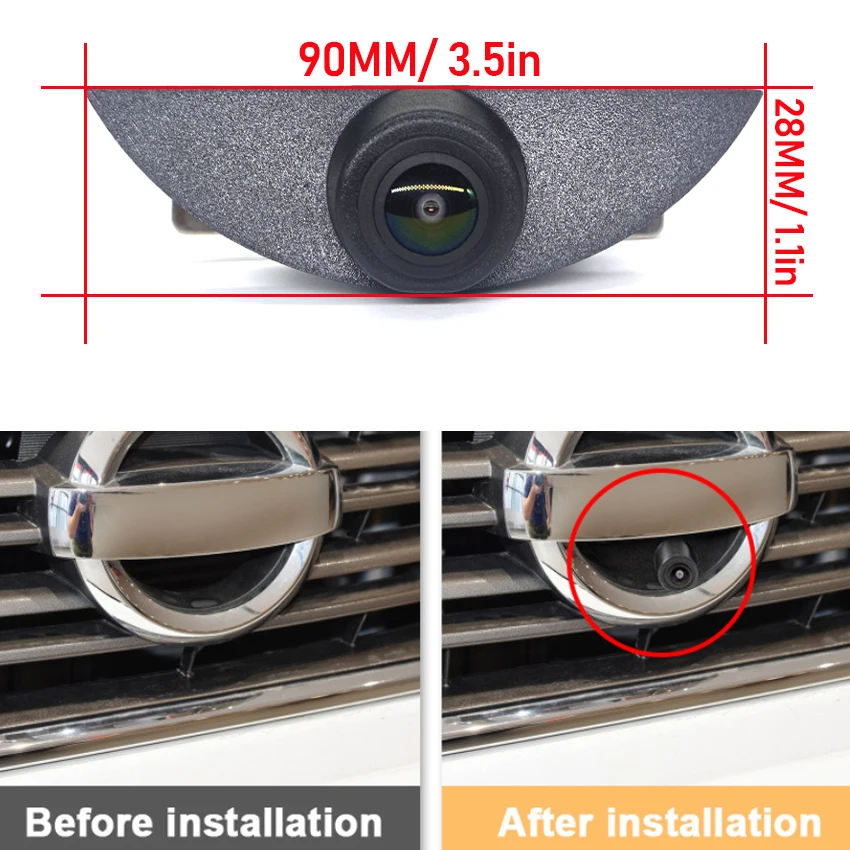 For Nissan Xtrail T30 Tiida Qashqai J10 J11 Pathfinder March Patrol 370Z AHD HD 1080P 170° Vehicle Logo Front View Camera