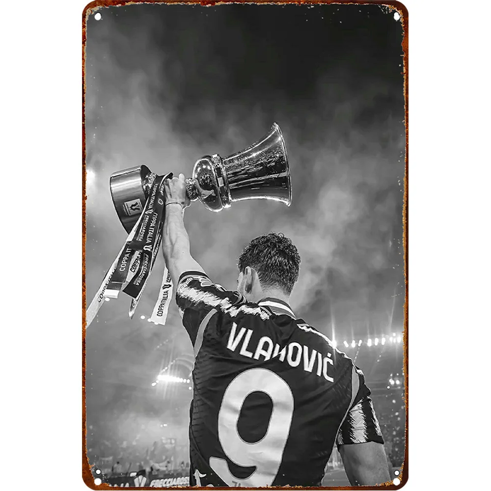 1 قطعة الديكور Murale Métal Hommage à Vlahovic - تصميم Rétro Rustique Trophée en Fer avec Effet Fumé، 8x12 Pouces (20x30 #1