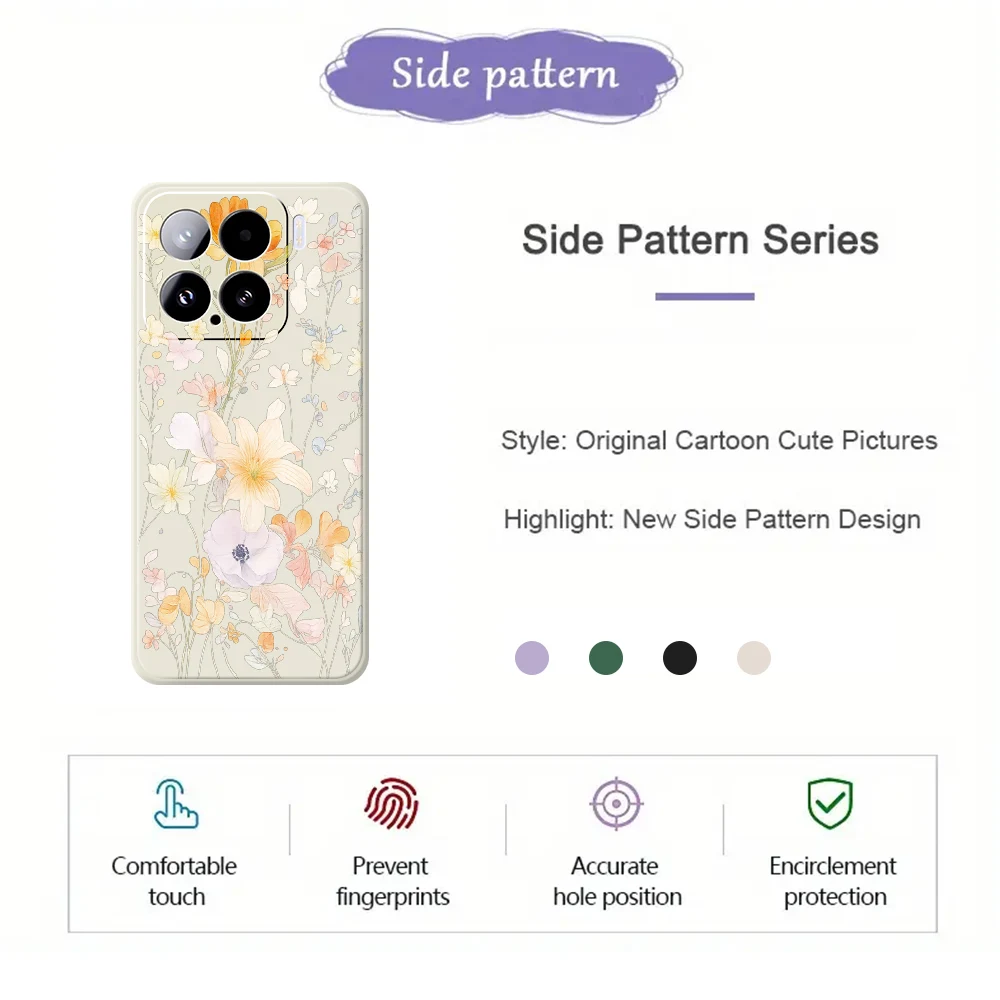Funda de teléfono con flores frescas para Xiaomi Mi 15 Ultra Mi 14T 13T 12T 11T Pro, funda de silicona para Xiaomi Mi 13T Pro Mi 11T Pro