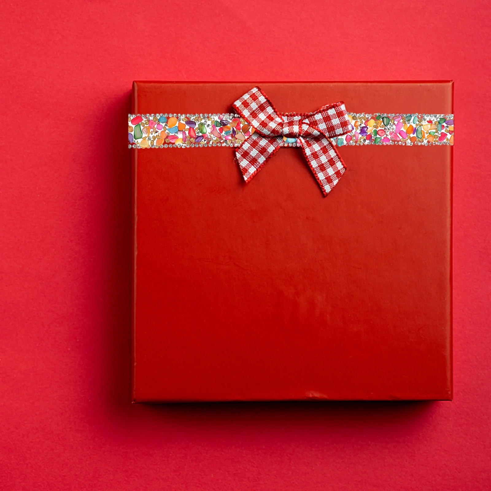 

1 Roll Cuttable Rhinestone Ribbon Wear-Resistant Decorative Trim Hot Melt Adhesive for Wedding Gift Car Decoration