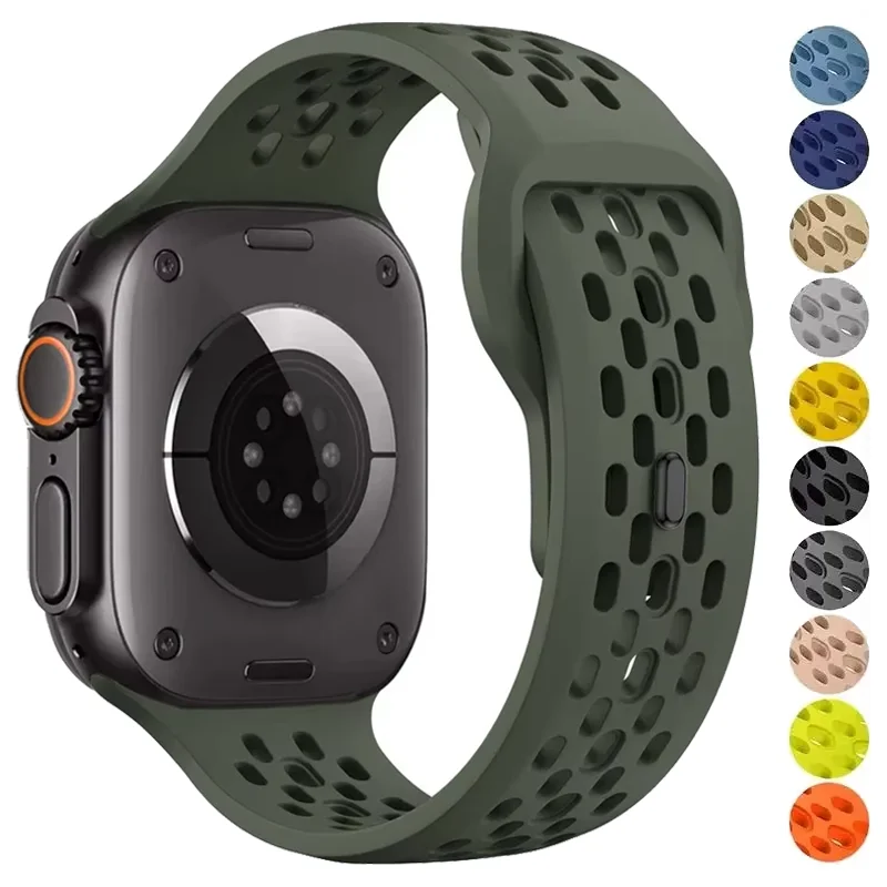 Silikonarmband für Apple Watch Band Ultra 3 2 49mm 46mm 42mm Armband Iwatch Series 11 10 9 8 7 6 SE 5 4 38 45mm 41mm 44mm 40mm
