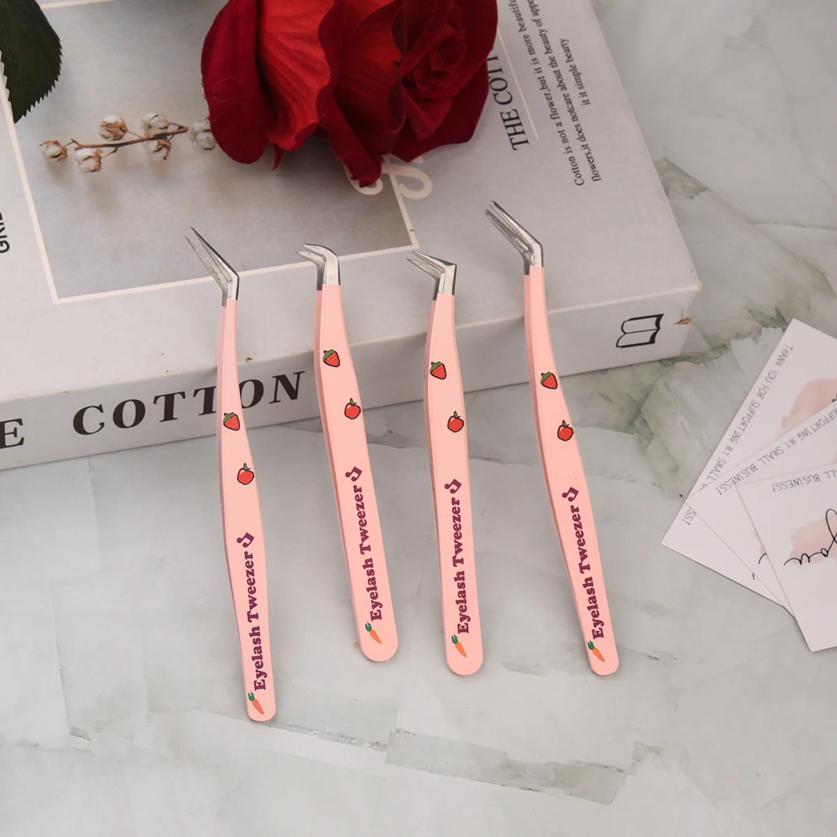 Professionelle hochpräzise Muster Design Clip Edelstahl Wimpern Pinzette falsche Wimpern Künstler gepfropfte Wimpern Clip