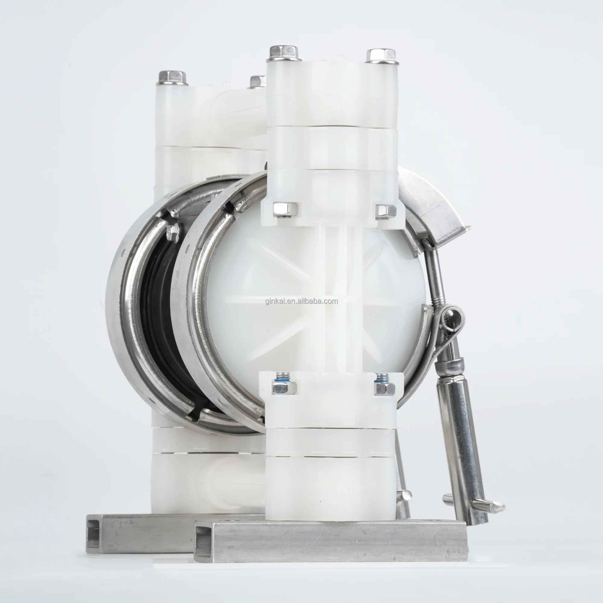 GK DN10 PVDF Pneumatic Diaphragm Pump Manufacturing Pump with FKM Diaphragm for Chemical & Solvent Transfer