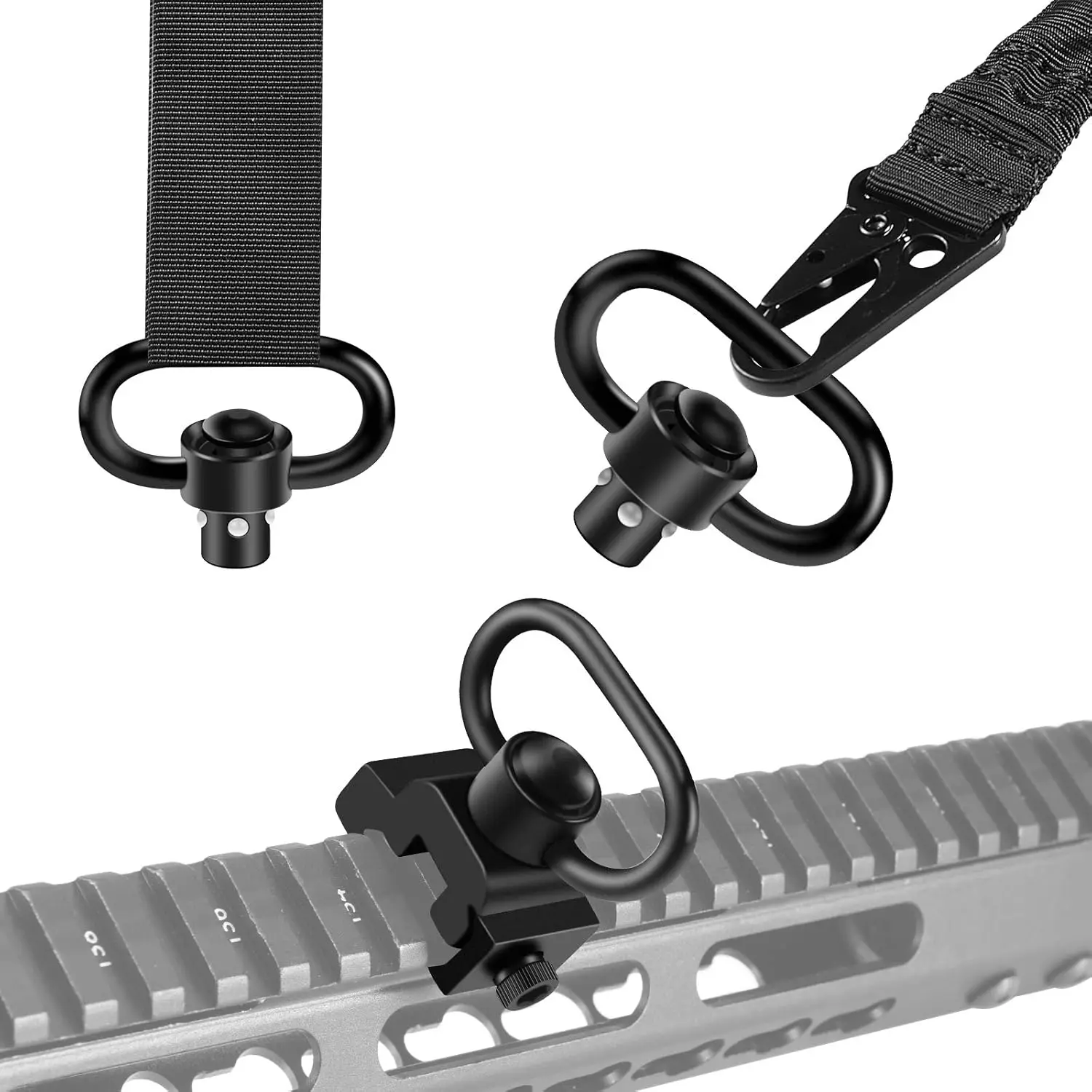 4 PCS Liberação de Descarga Rápida QD Sling Swivel Scope Mount Adaptadores Acessórios de Caça