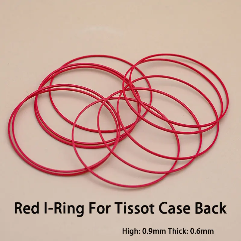 Red Gasket I-Ring 25-33MM Plastic Gasket Suitable  For Tissot Watch Case Bottom Cover T035 Couturier 1853 Original Other