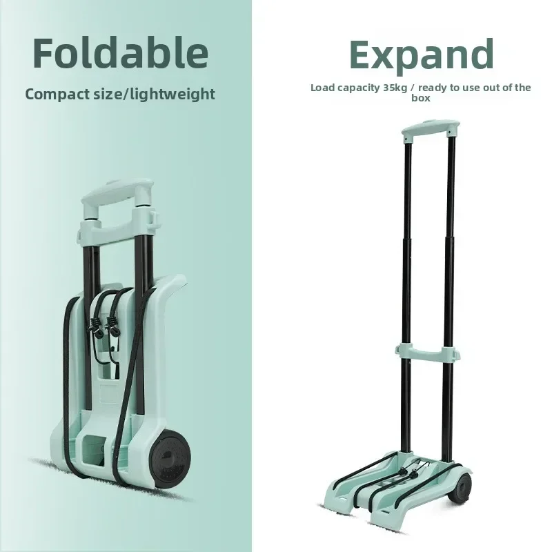 Stable Household small cart folding pull goods handling trailer shopping cart luggage trolley