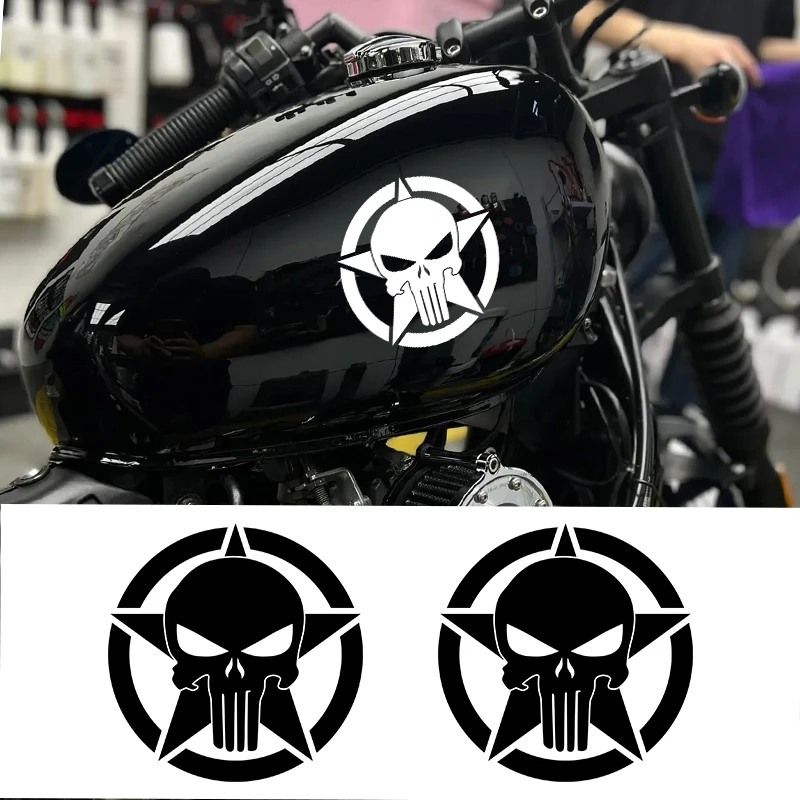 Cool JDM Pentagram Skull Waterproof Vinyl Decal DIY Sticker For Motorbike Tank Bumper Helmet Rider Styling Accessories