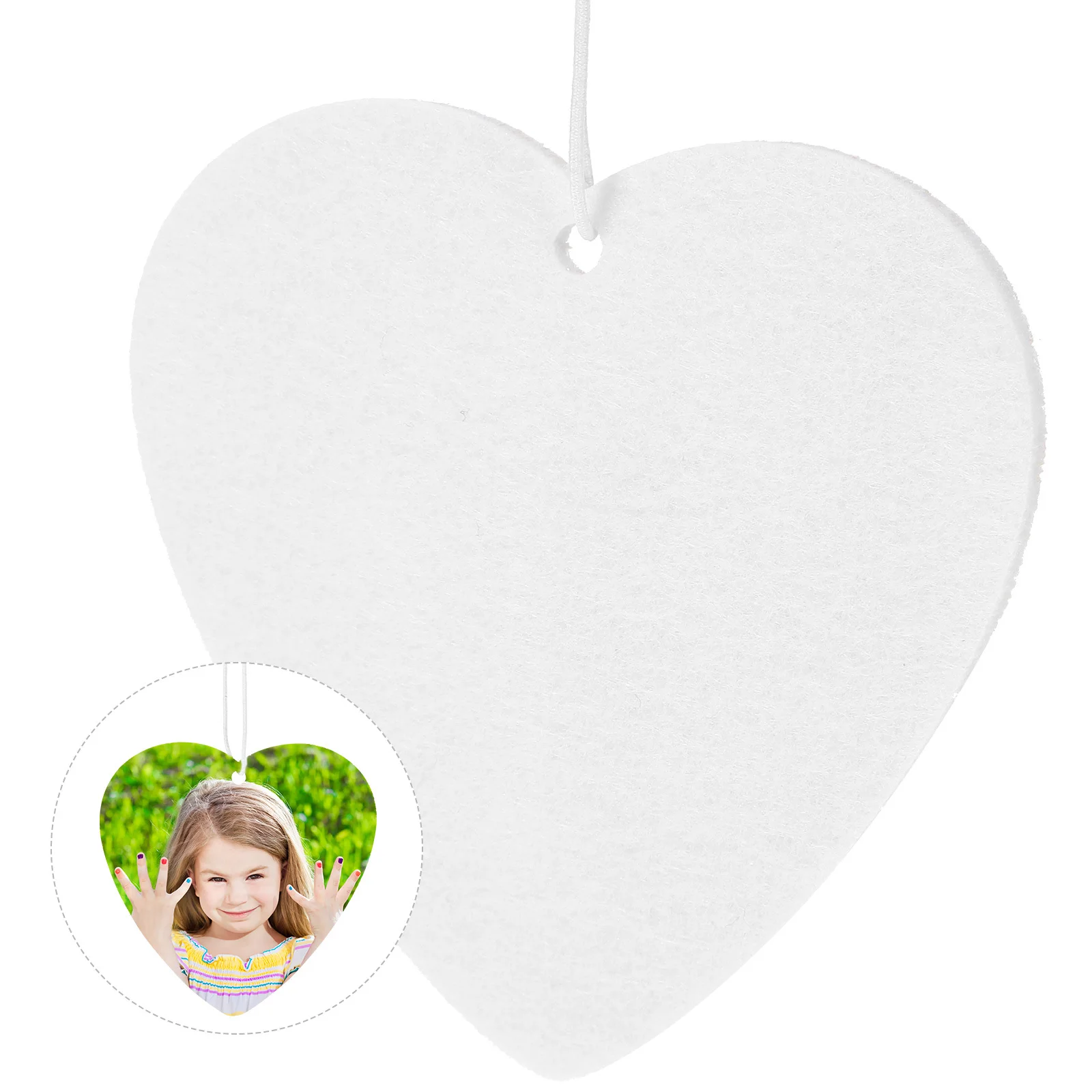 

1Set Sublimation Heart Shape Felt Air Freshener Sheets Blank Elastic Strap DIY Car Freshener Heat Transfer Sublimation Blanks