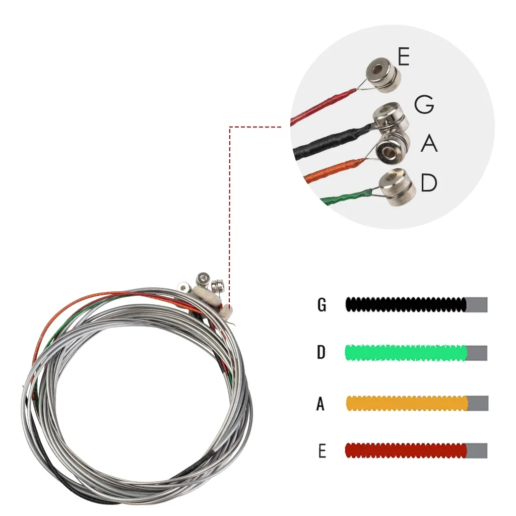 LOOK Double Bass Sstrings Full Set (G-D-A-E) Double Bass String Strings Steel Core Nickel Chromium Wound Ball End Upright Bass