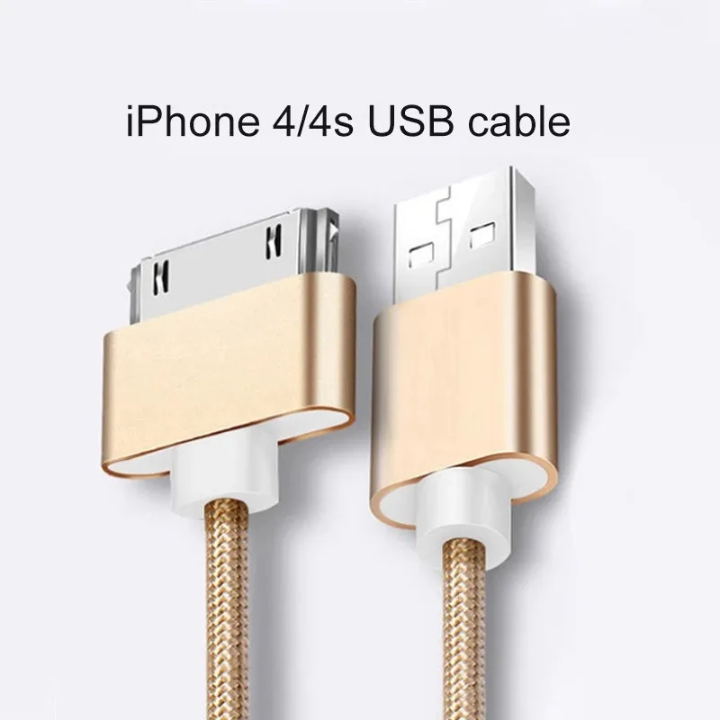 1m 2m 30 Pin USB Cable for iPhone 4S 4 3GS iPad 1 2 3 iPod Nano iTouch Charger Cable Fast Charging Wire Data Phone Cord Adapter