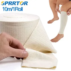 10m Plasters Bandage Roll Cotton Cover First Aid Elastic Tube Socks Bandages Wrap Tape for Muscles Knee Wound Dressing