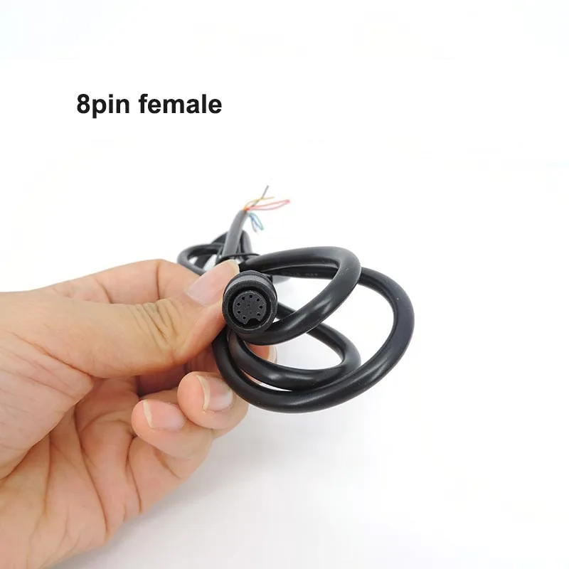 M8 6-Pin 8-Pin E-Bike Kabel Elektrofahrrad Wasserdichter Steckverbinder 1M Geschwindigkeitssensor Stecker auf Buchse Verlängerungskabel 28AWG 0,7A 5k