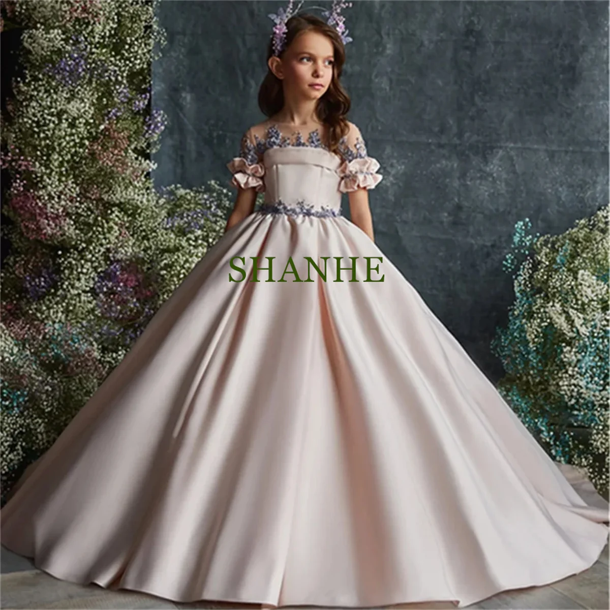 CustomizedGirl Dress 2023 Fashion Ball Gown Beautiful wedding Girl Princess Flower Girl Dress Pageant Princess Luxury Flower Gir