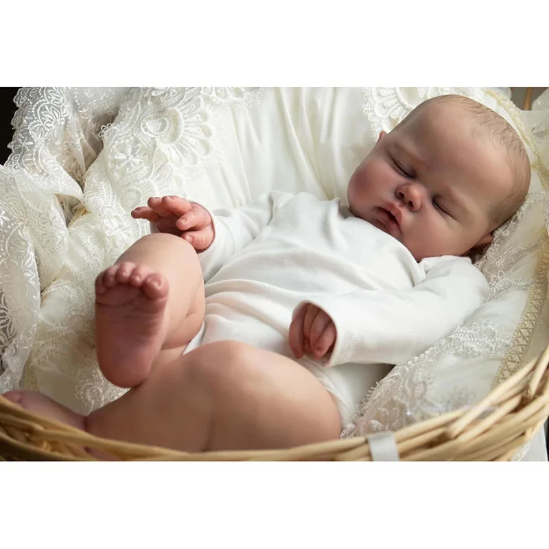 

48CM Newborn Baby Girl Doll Soft Cuddly Body Pickle Sleeping Lifelike 3D Skin with Visible Veins High Quality Handmade Doll