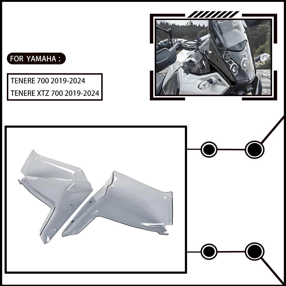 Suitable for motorcycles 2019-2024 Yamaha Tenere 700 XT700Z modified side windscreen, wind deflector
