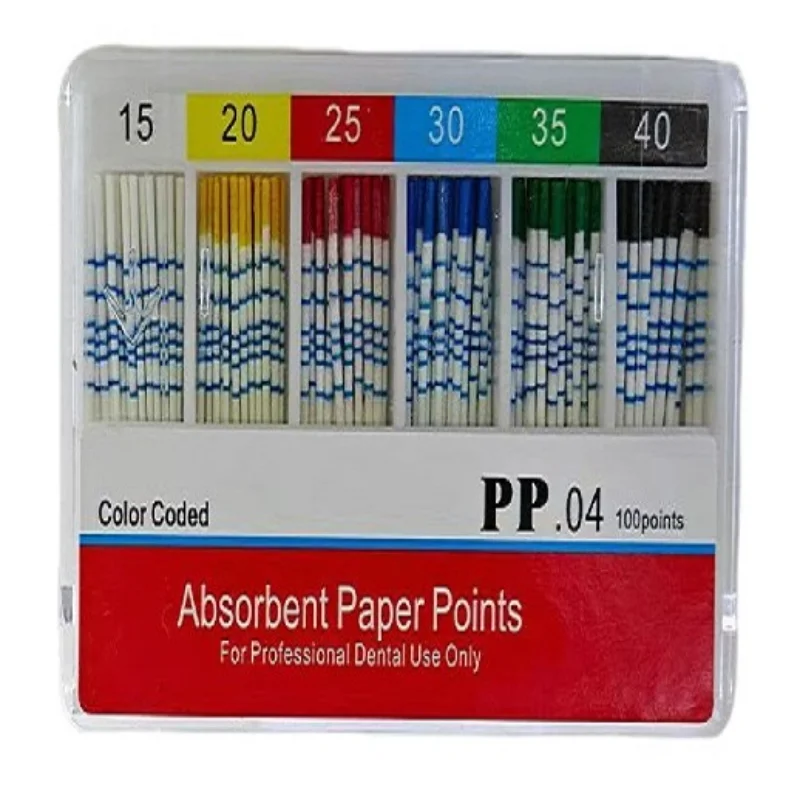 Papier absorbant dentaire GP/PP Points02/04/06/F conique 15-40 #   Nettoyage du cône Matériaux du canal radiculaire Traitement endodontique gutapercha