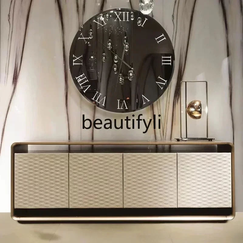 

zxItalian light luxury porch cabinet high-end minimalist villa large flat floor high-end dining side cabinet