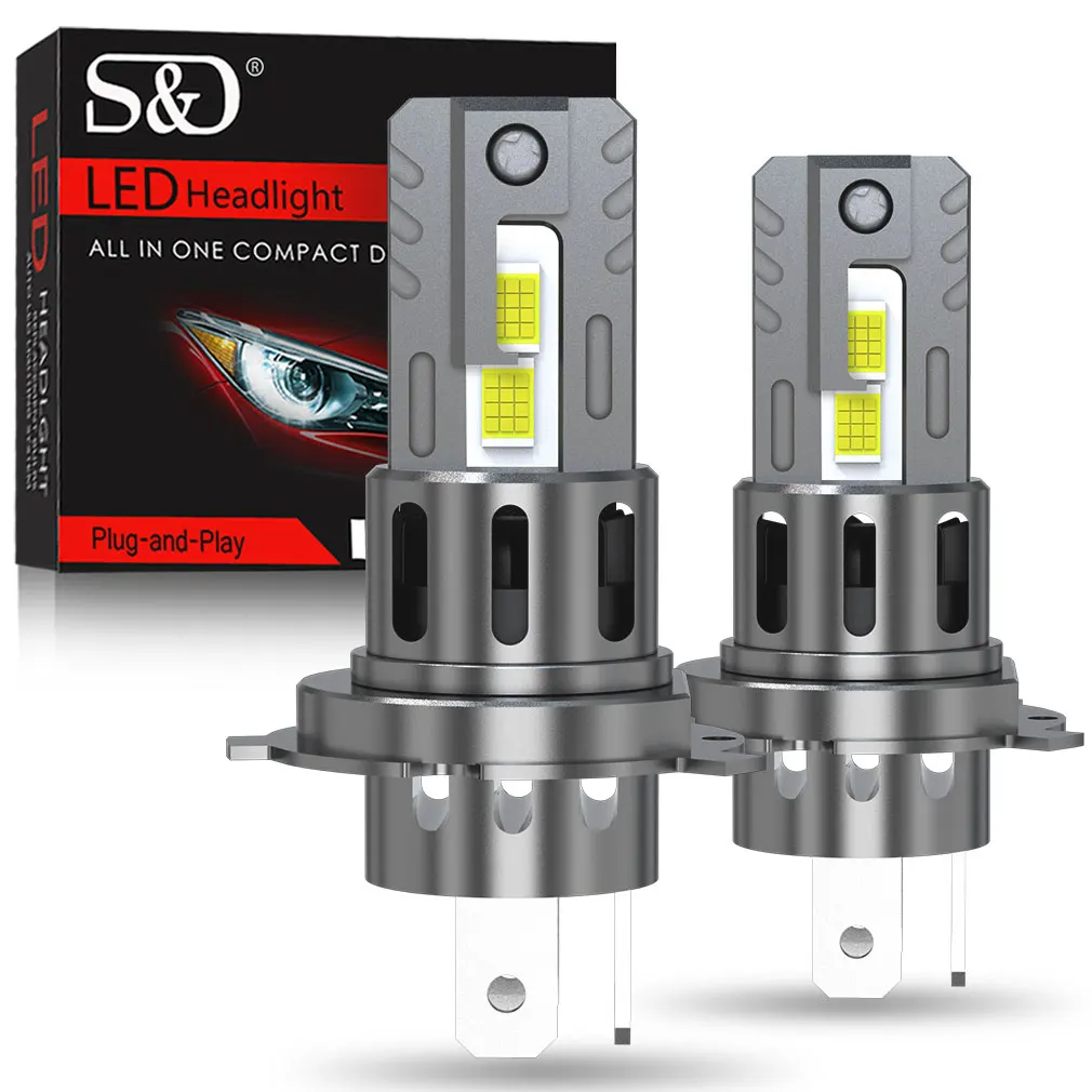 30000LM H4 Reflektory LED 48szt 3570 CSP Chips Turbo Fan Canbus 9003 H4 Żarówki LED do samochodu Motocykl 6500K 12V 24V