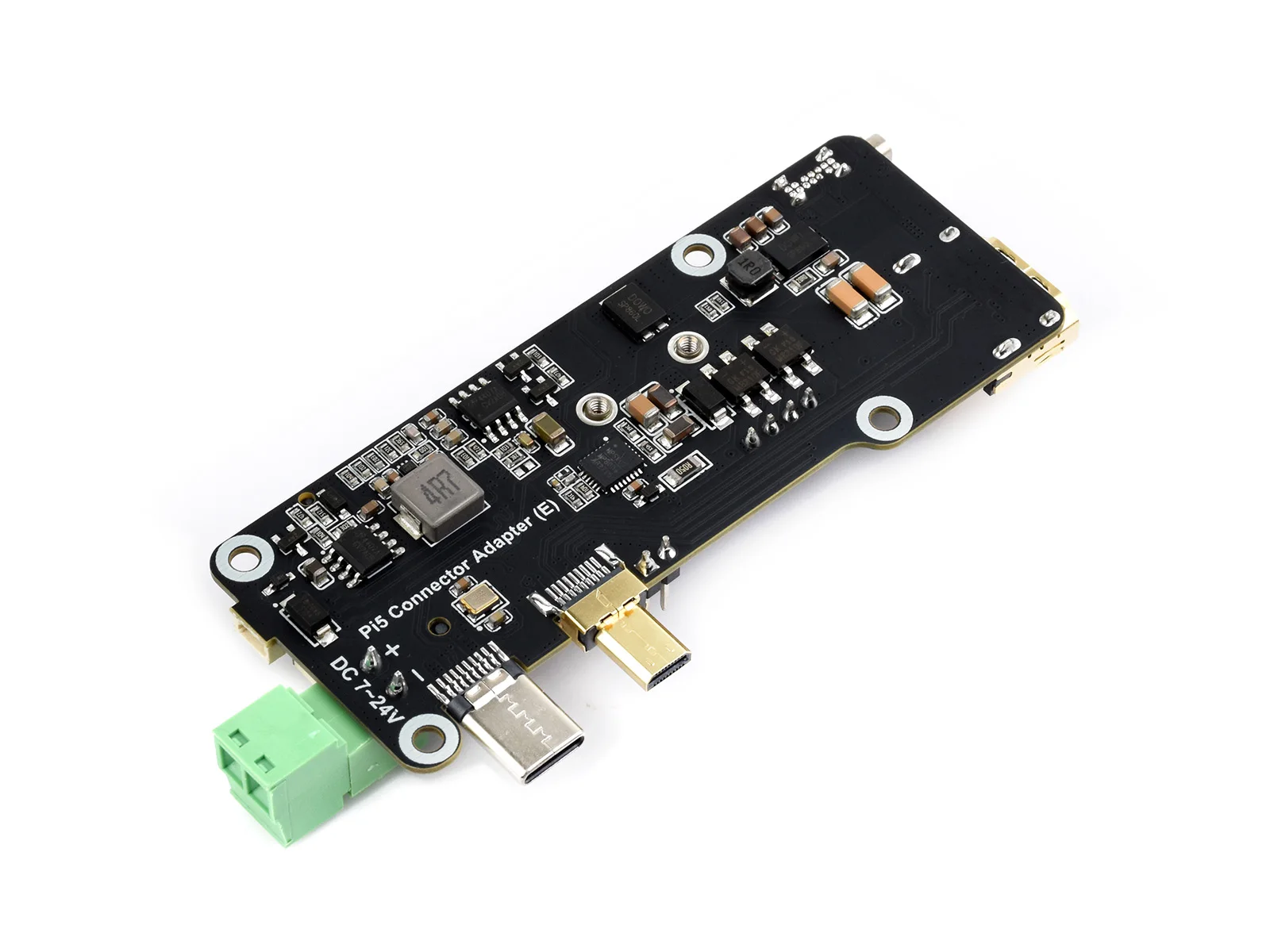 Waveshare PCIe To M.2 Multifunctional Adapter (E) For Raspberry Pi 5, 4K Output, Onboard PoE Power Supply And PCIe To M.2