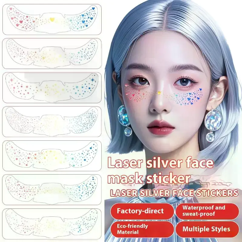 

1 Sheet Glitter Freckles Holographic Stickers Heart Freckle Tattoos Glitter Stickers Waterproof Temp Tattoos
