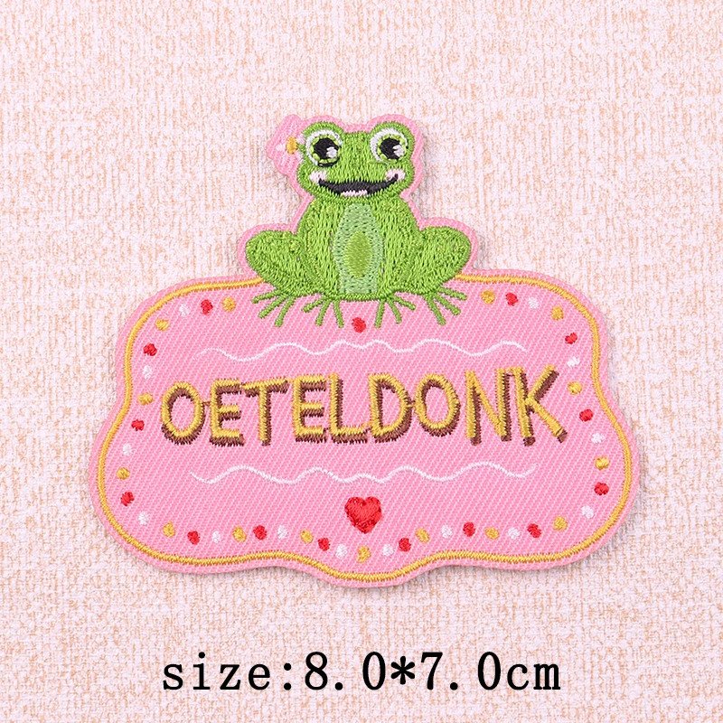 Brabant Oeteldonk Carnaval Embroidered Patches Iron On Patch Red White Check Applique For Clothes Jacket Backpack DIY Decoration