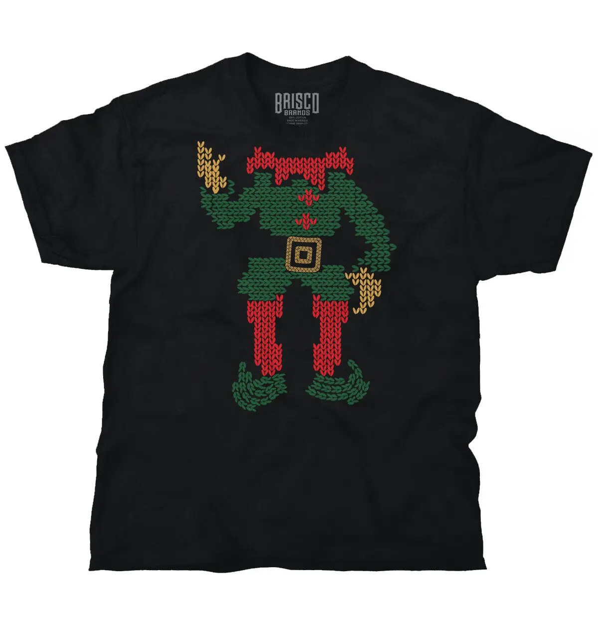 

Santa Claus Elf Christmas Holiday Reindeer Adult Crew T Shirt