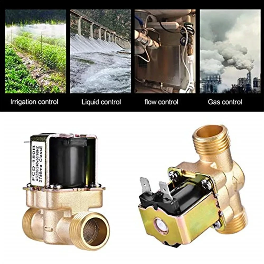 Electric Solenoid Valve N/C 12v 24v 220v G3/4'' G1/2'' Brass Water Air Inlet Flow Switch for Solar Water Heater Valve