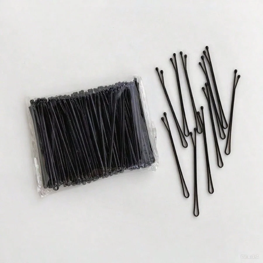 Classic Black Bobby Pins Set, T-Shape Design,Wave Styling Hair Clips For Women, Professional Daily Basic Hairpins & Accessories image 4