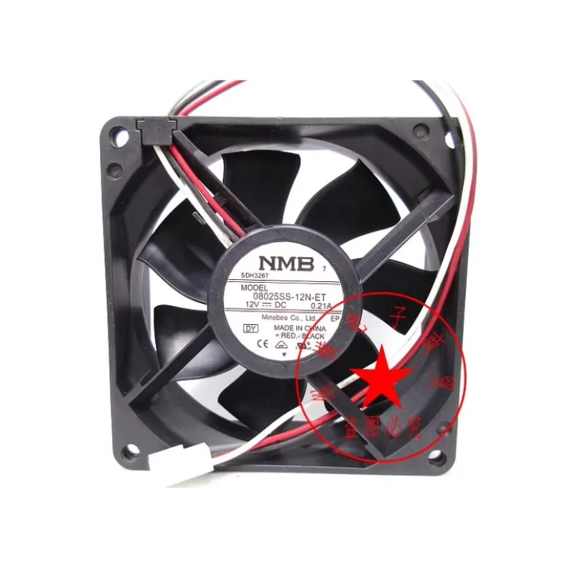 

NMB 08025SS-12N-ET DC 12V 0.21A 80x80x25mm 3-Wire Server Cooling Fan