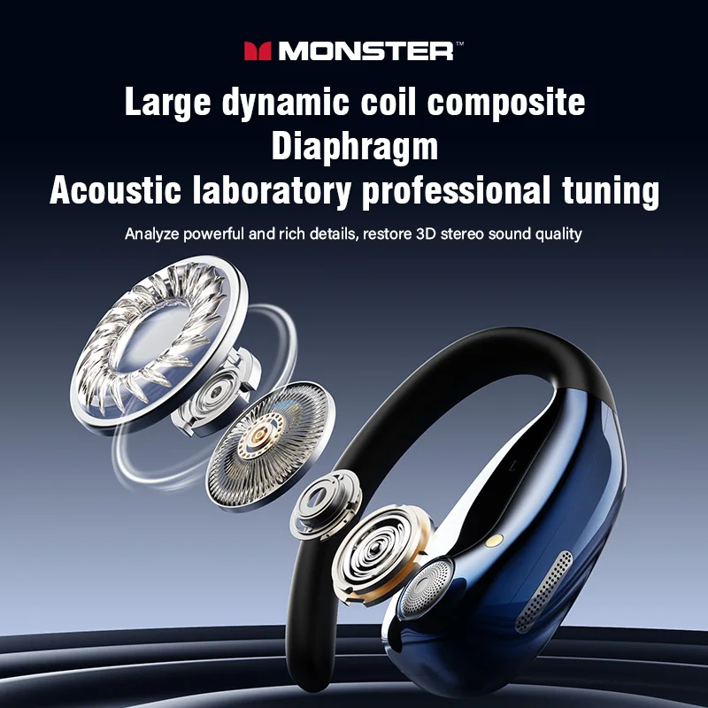 سماعات بلوتوث Monster MQO22 TWS بتصميم مشبك يعمل باللمس عالي الدقة مع ميكروفون وسماعات رأس رياضية للألعاب #5