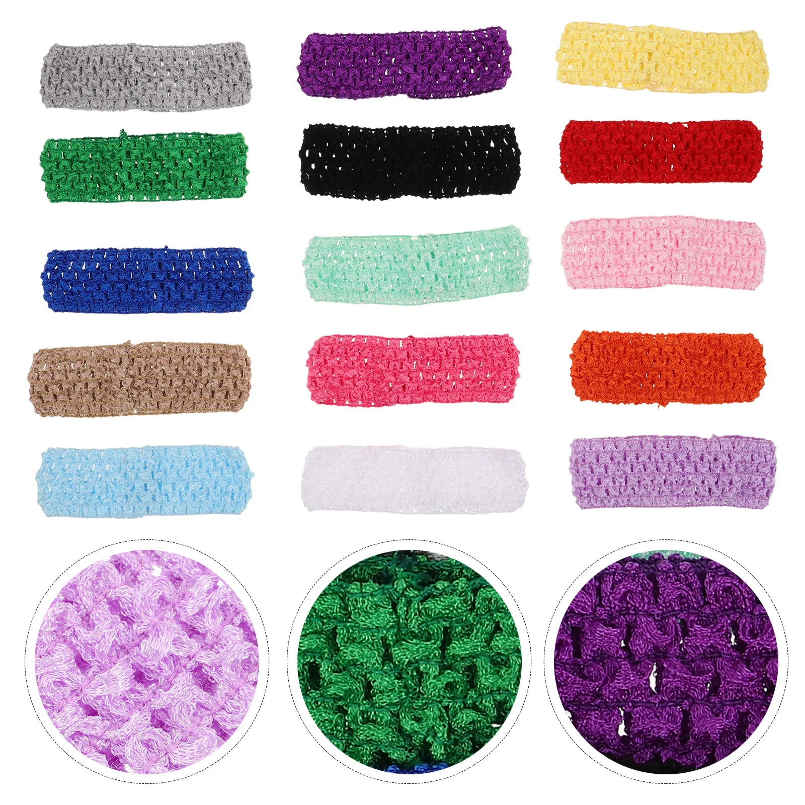 

30 шт. винтажных вязаных повязок на голову, эластичные мягкие трикотажные повязки для волос, банданы в стиле хиппи для фестивалей, вечеринок, бохо-образов