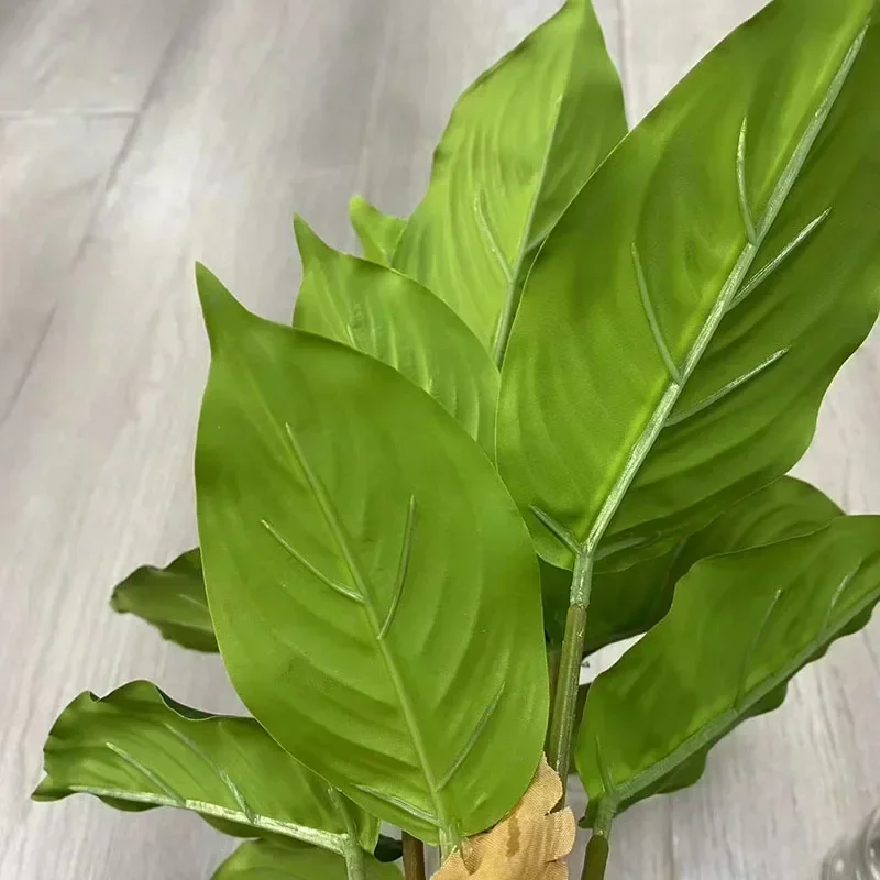15 Zoll große künstliche Pflanze, tropischer Monstera-Palmenzweig, künstliches Schildkrötenblatt, künstliche Plastikpalme für Haus, Garten, Bürodekoration – Detail 16