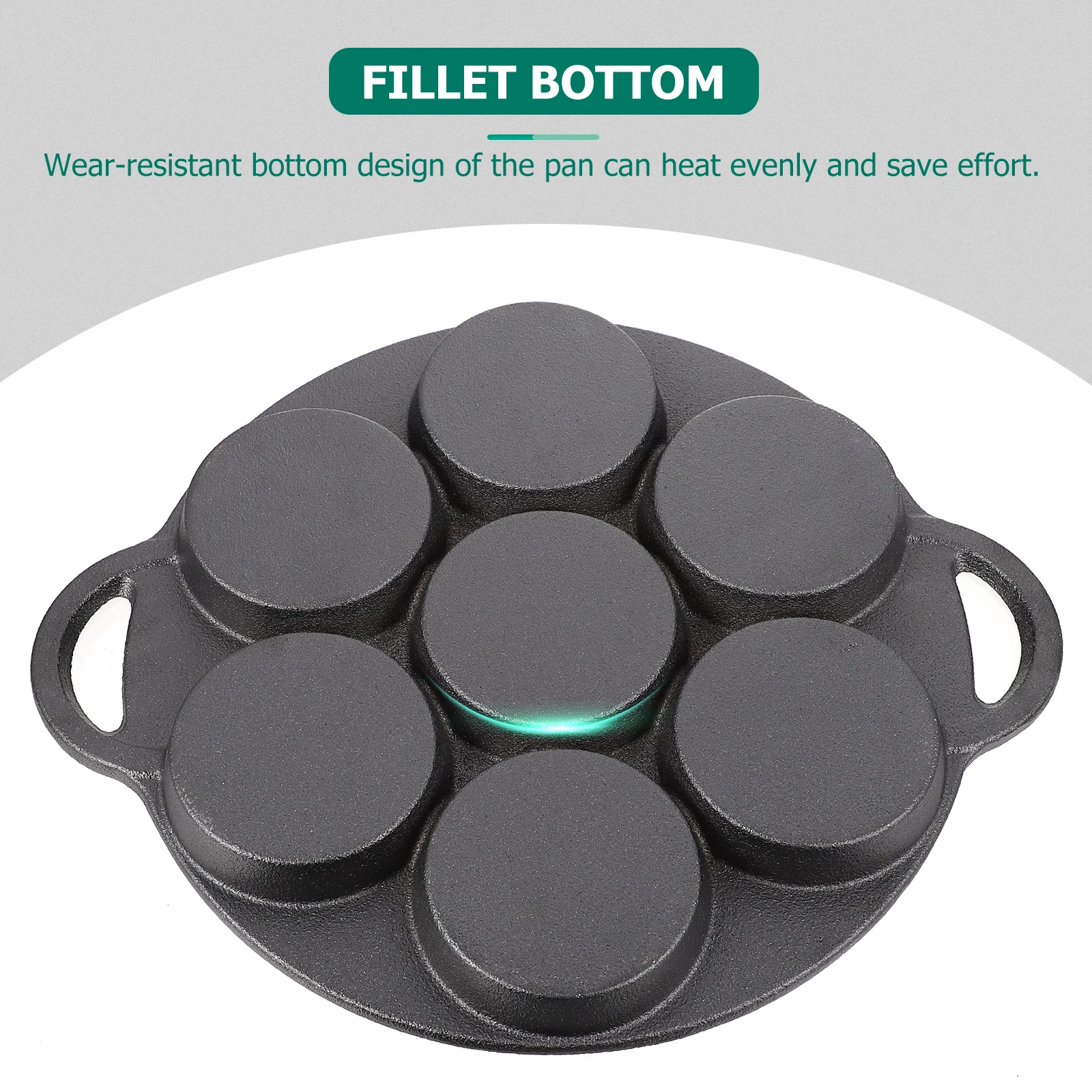 

Cast Iron Pan 7 Hole Egg Frying Pans Non Stick Snail Cooking Tool Safe Heat Insulation Kitchen Accessory Household Cookware