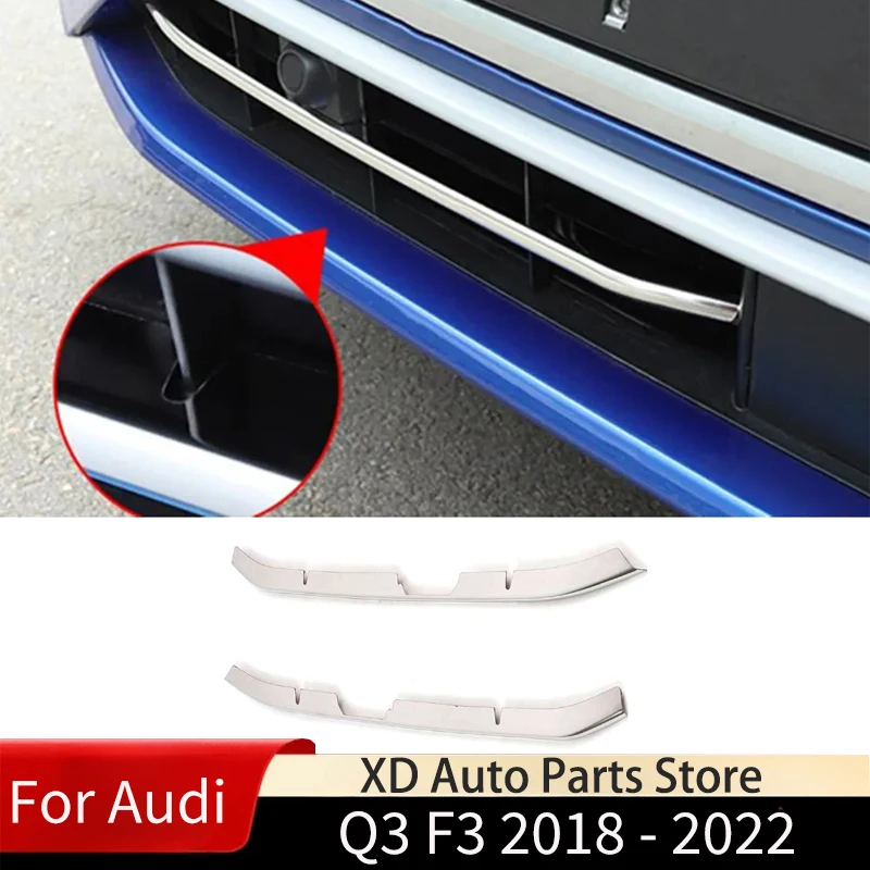 

For Audi Q3 F3 2018-2022 Car Stick Styling Protection Stainless Steel Trim Front Grid Grill Grille Body Kit Tuning Accessories