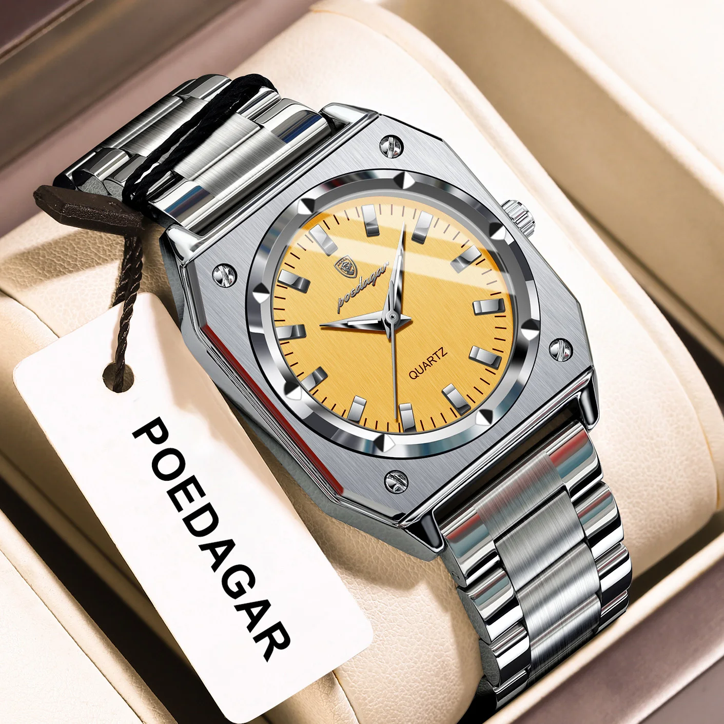

POEDAGAR Элегантные женские наручные часы Водонепроницаемые светящиеся изысканные женские часы из нержавеющей стали Кварцевые женские часы высокого качества