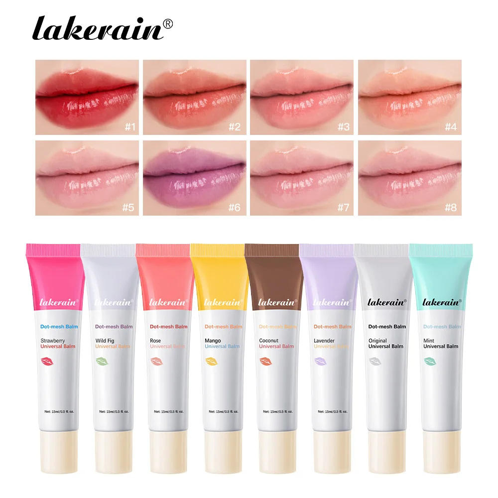 Lakerain 8 colors nourish  lips to care for the lip area smooth and hydrated anti-dry cracked moisturizing lip balm