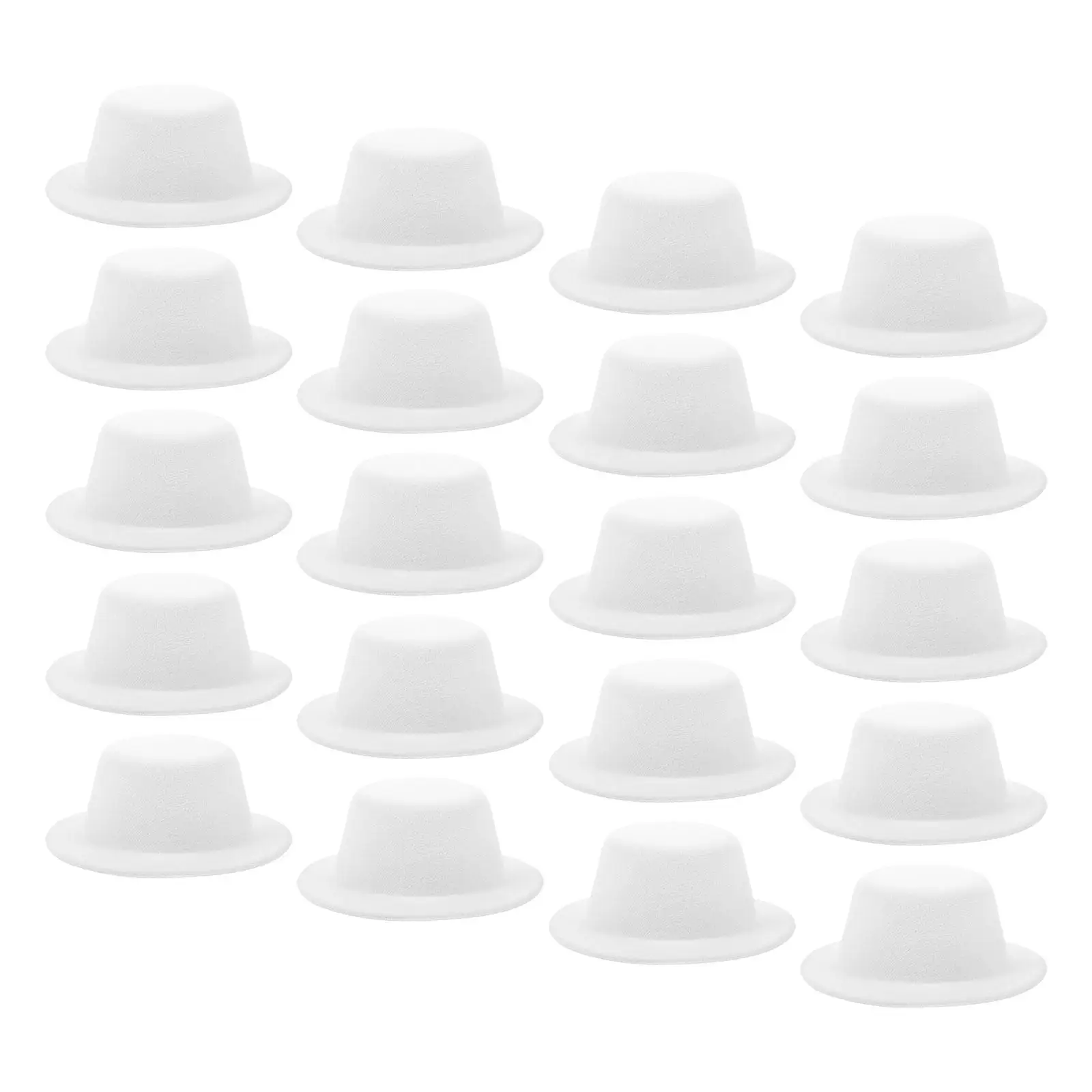 20Pcs Mini Top Hats White Small Mini Felt Hats for Crafts Snowman Decoration Miniature Hat for DIY Projects Party Accessories