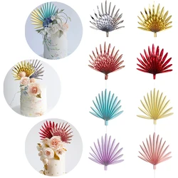 1PC Palm Spear Happy Birthday  Cake Topper Palm Leaf Decoration Cake Decorating Wedding Baking Dessert Table Party Favors