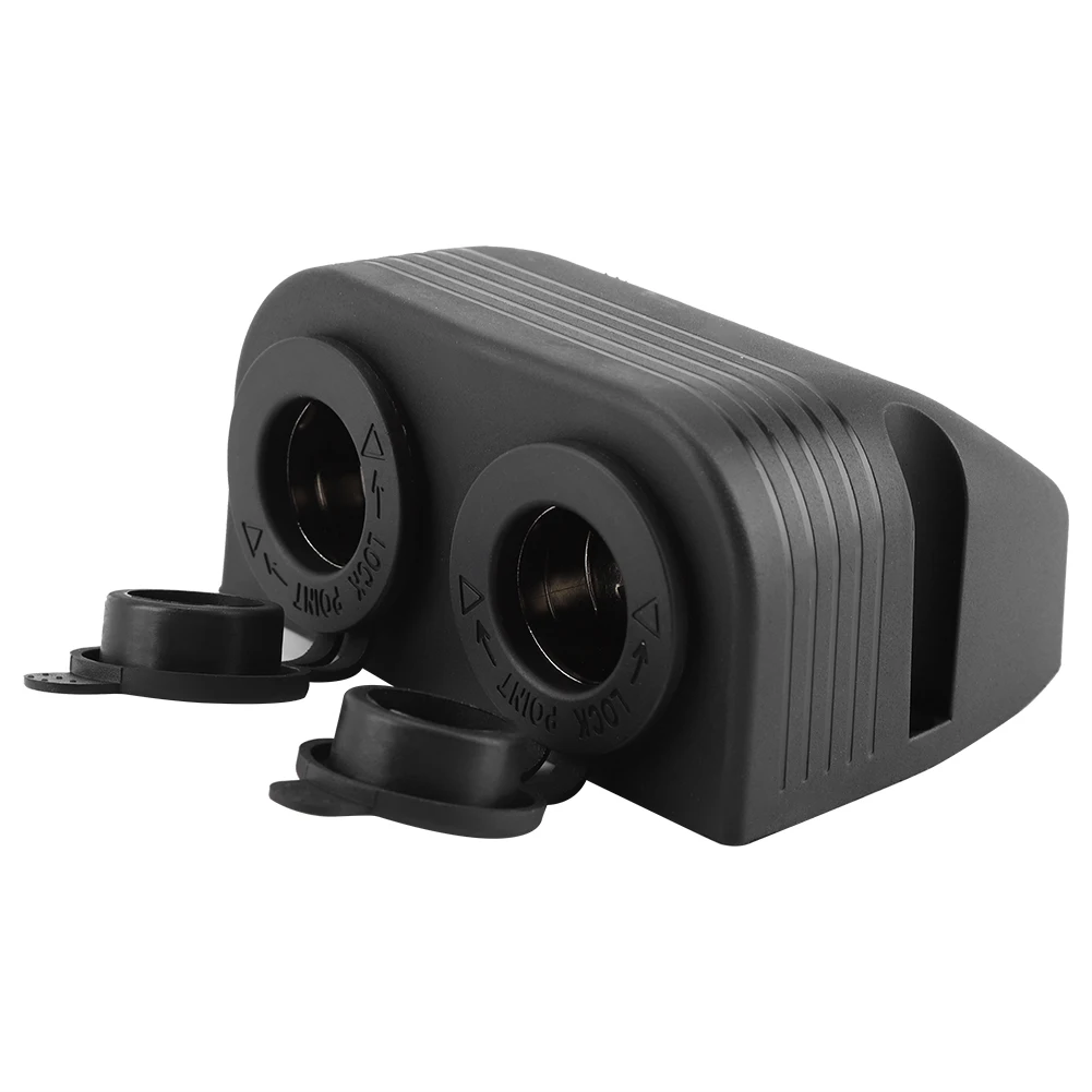 Car Boat Dual Port Surface Mount Cigarette Lighter Socket 12V-24V for Motorbike Auto Interior Accessoies