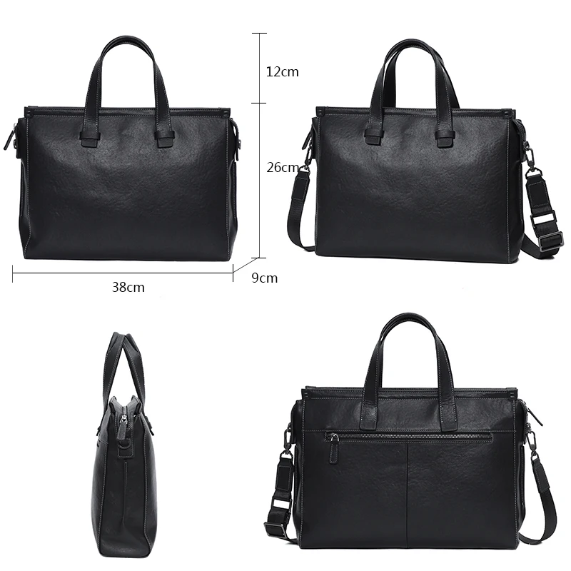 جديد أزياء الرجال حقائب الخضار المدبوغة جلد طبيعي 15 بوصة حقيبة كمبيوتر محمول حقيبة يد عادية حقائب كتف جلدية الذكور