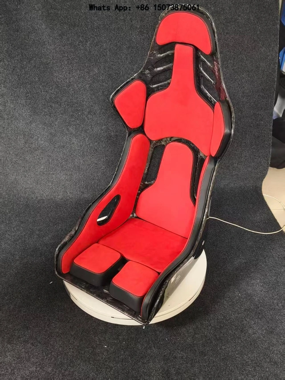 For RECARO Style Carbon Fiber Racing Seat, Full Bucket Sport Seat with Side Mount Bracket, Universal Fit for Most Cars