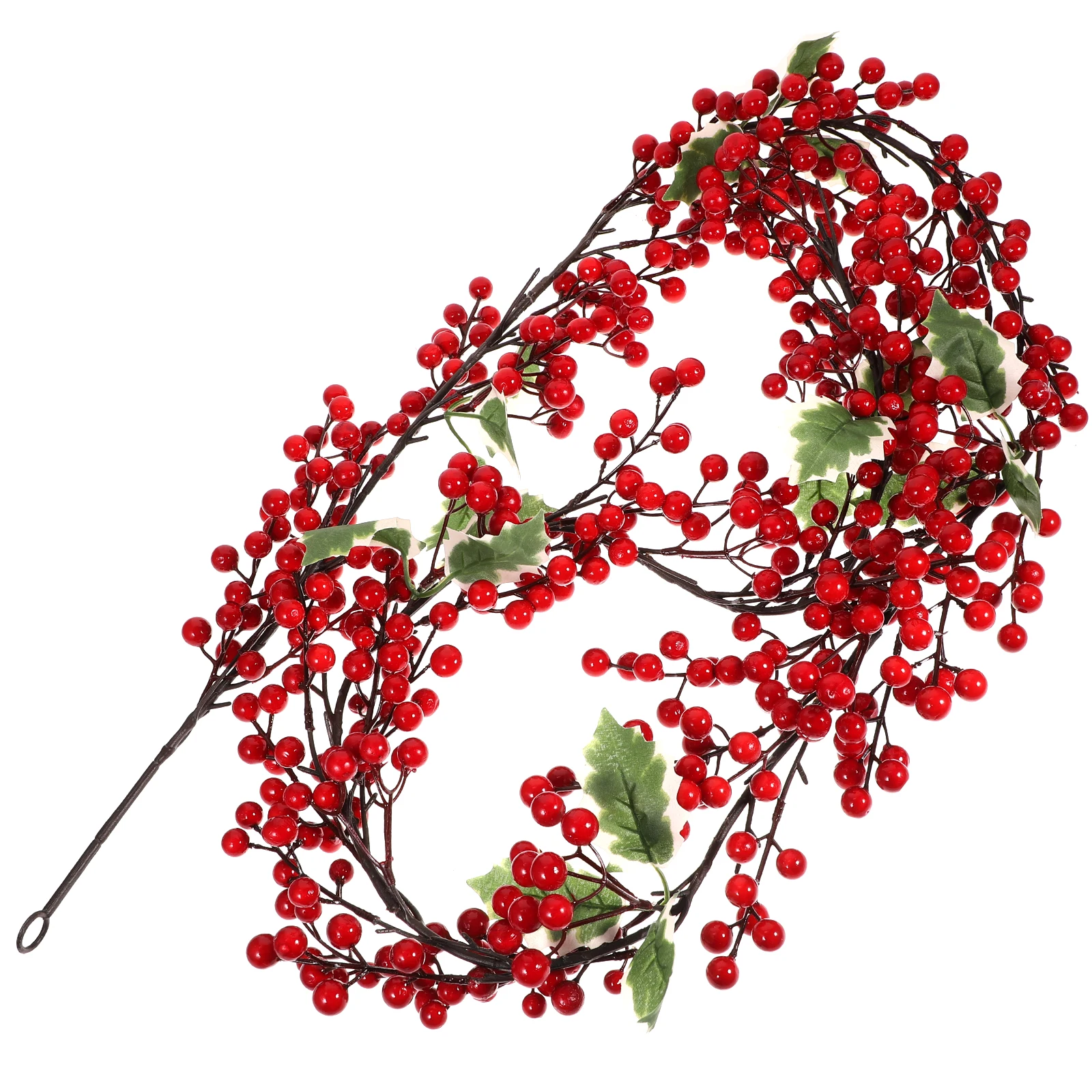 

1Pcs Simulated Rattan Christmas Red Fruit Decoration Bendable Xmas Party Ornament Holiday Decor for Mantel Tree Stair Handrail