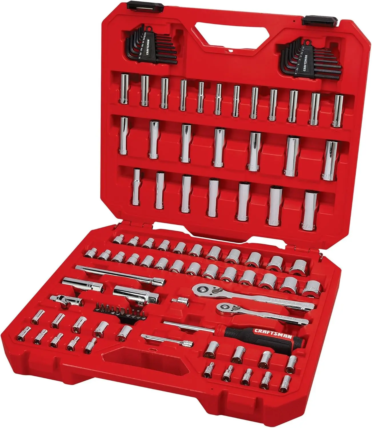 

105-Piece Mechanics Tool Set with SAE & Metric Sizes, 1/4" & 3/8" Drive, Includes Case